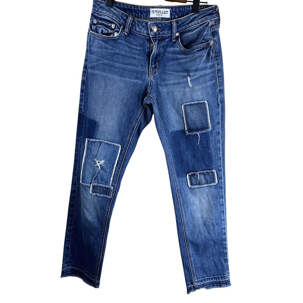 Derek Lam Jeans‎ 27 Girlfriend Patchwork Frayed Hem Mila Boho Grunge Lagenlook